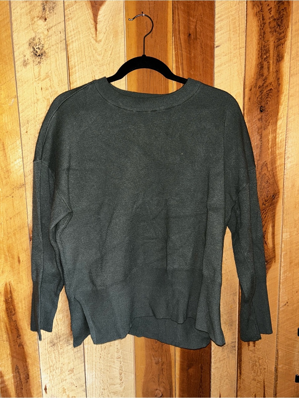 Relaxed Crewneck Women's Sweater in Dark Green size 0X
